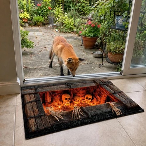 Skeleton pit halloween rug - 3d,